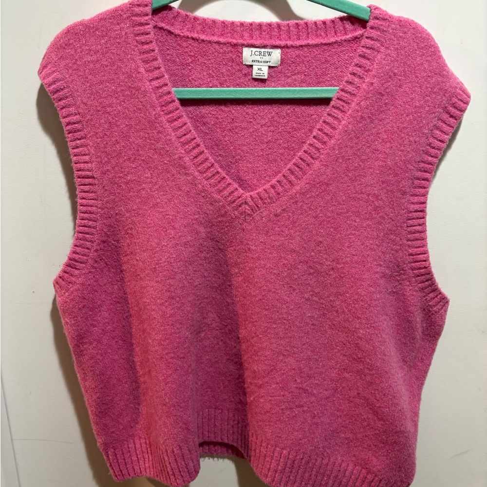 J. Crew Factory V-Neck Sweater Vest in Pink